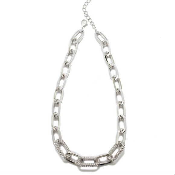 Chain Pave Crystal silver tone necklace - Picture 7 of 7